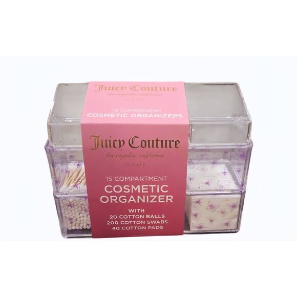 Juicy Couture Home Signature Logo Butterfly 15-Compartment Cosmetic Organizer - Picture 2 of 10